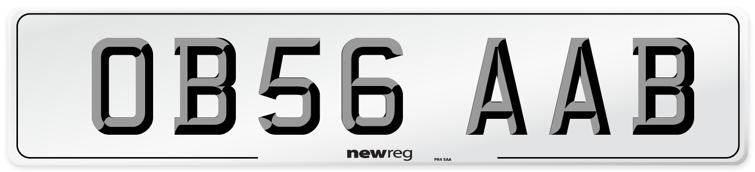 OB56 AAB Number Plate from New Reg